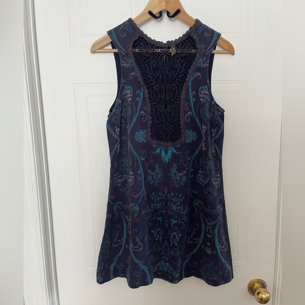 # 86- Free People Blue and Black Midi Dress